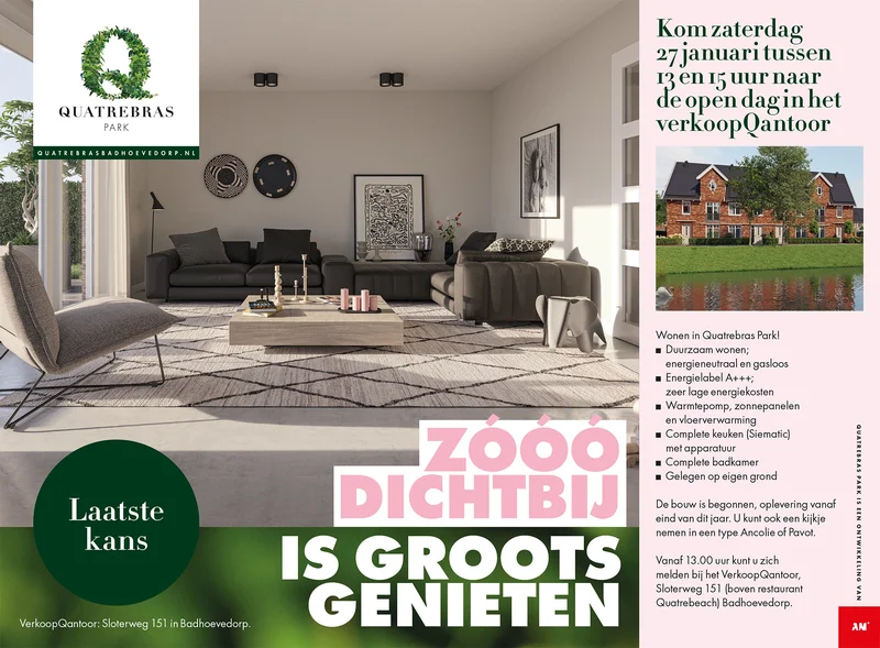 Kom zaterdag 27 januari tussen 13 en 15 uur naar de open dag in het verkoopQantoor